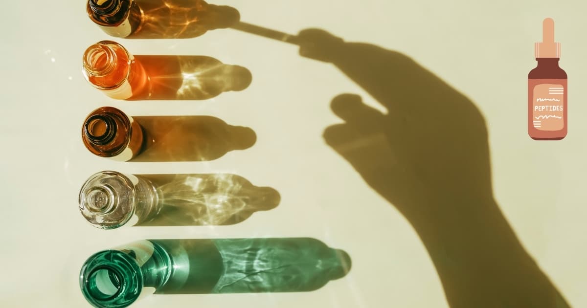Small glass bottles arranged in sunlight for a peptide sourcing discussion
