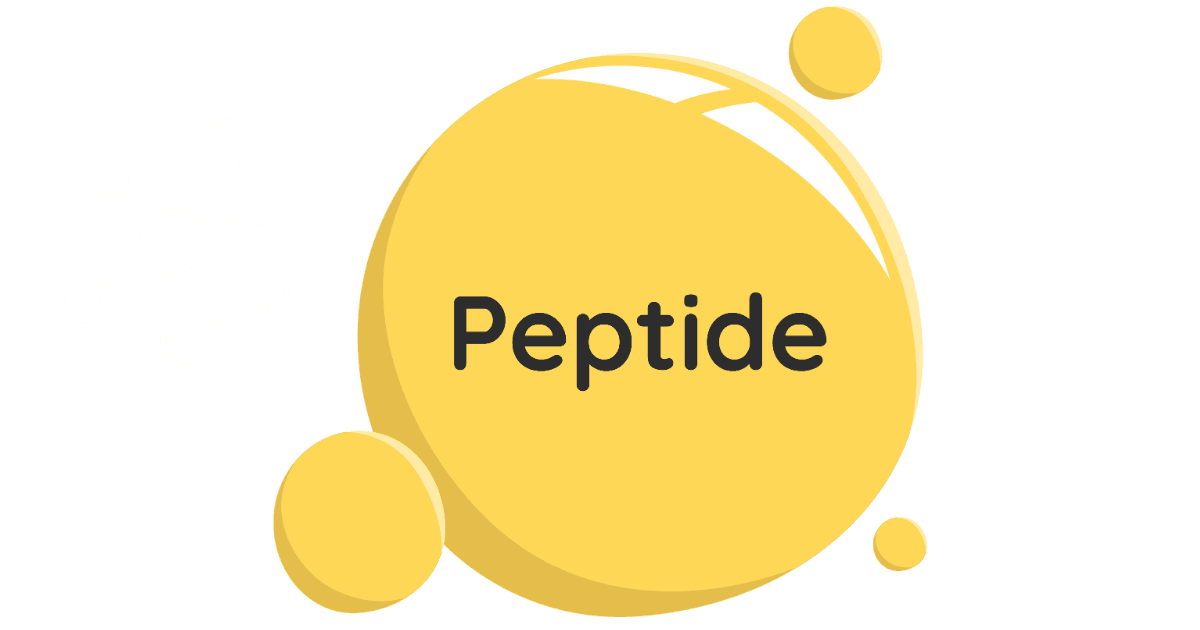 Illustrated yellow peptide molecule mark